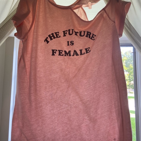Livi Active Tops - 👛“The Future Is Female” One Shoulder Cut Out Tee